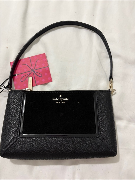 kate spade Handbags - kate spade Black Pebble & Patent Leather Shoulder Bag 8.5” x 5”